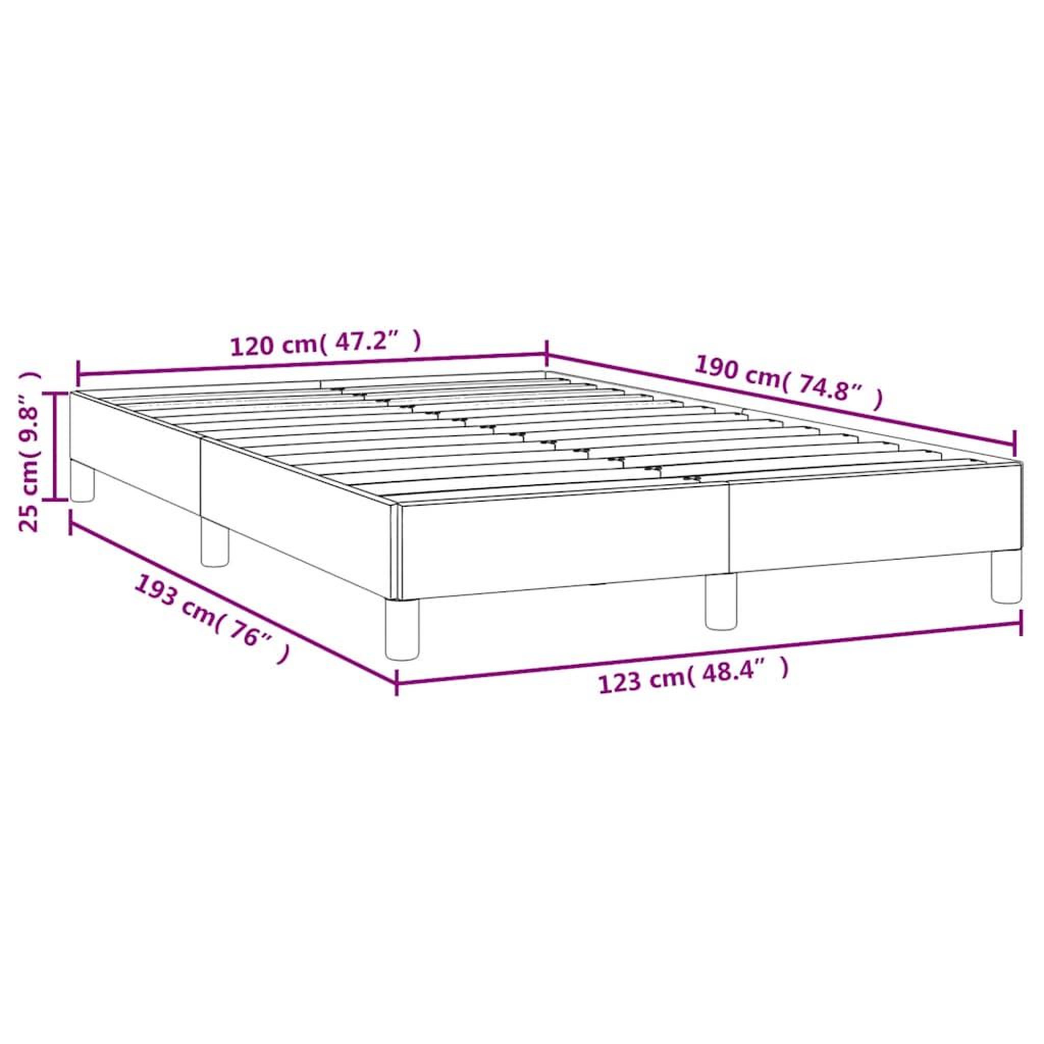 Voir la diapositive 6 : VIDAXL Cadre de lit sans matelas creme 120x190 cm similicuir