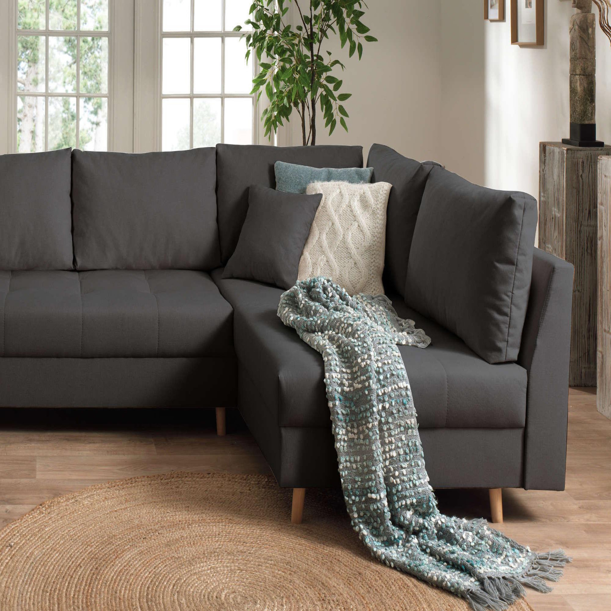Voir la diapositive 3 : LISA DESIGN Rune - canapé panoramique - 7 places - style scandinave - droit