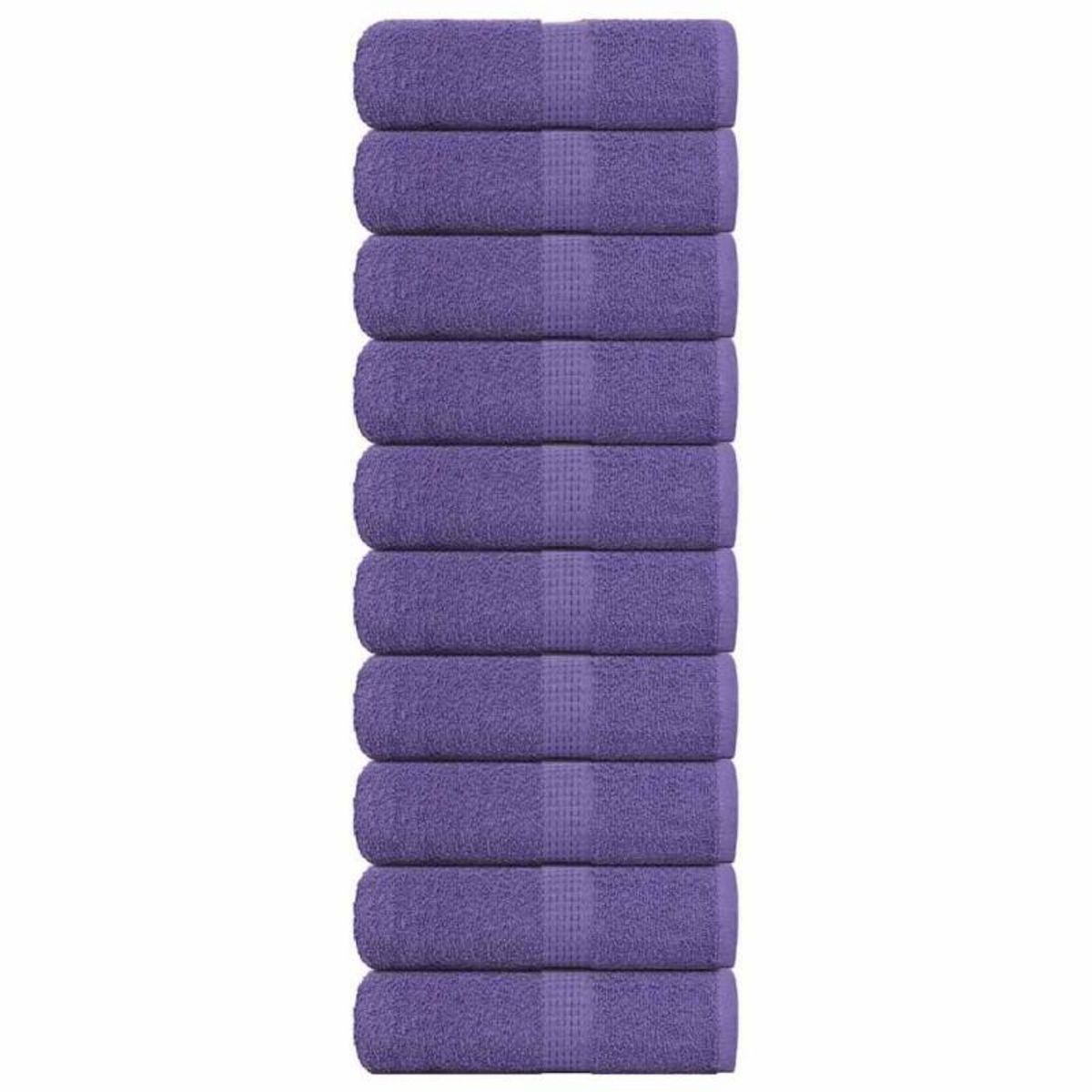 VIDAXL Serviettes de visage 10 pcs violet 30x30 cm 360 g m² 100% coton