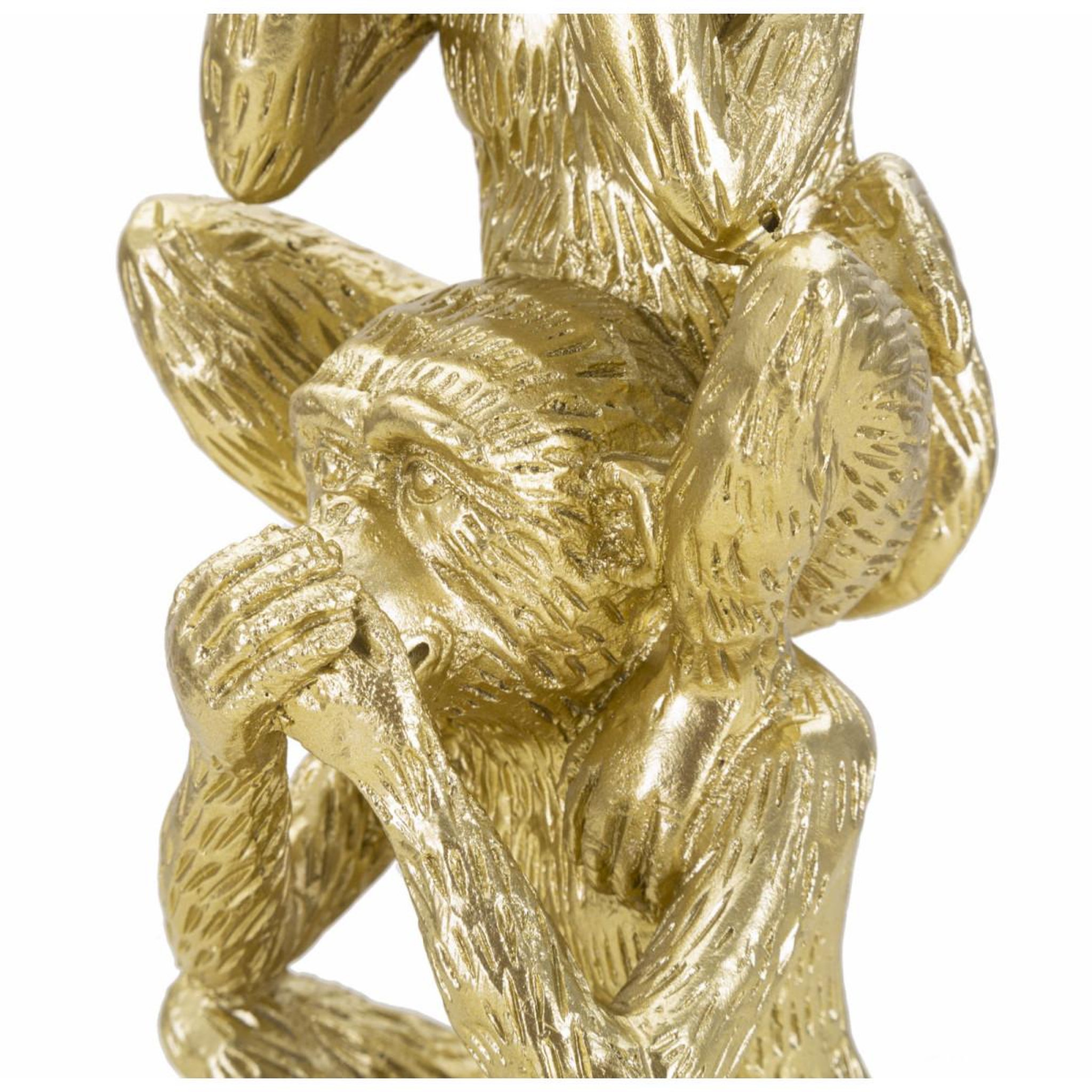Voir la diapositive 4 : Paris Prix Statuette déco pyramide  3 singes  30cm or
