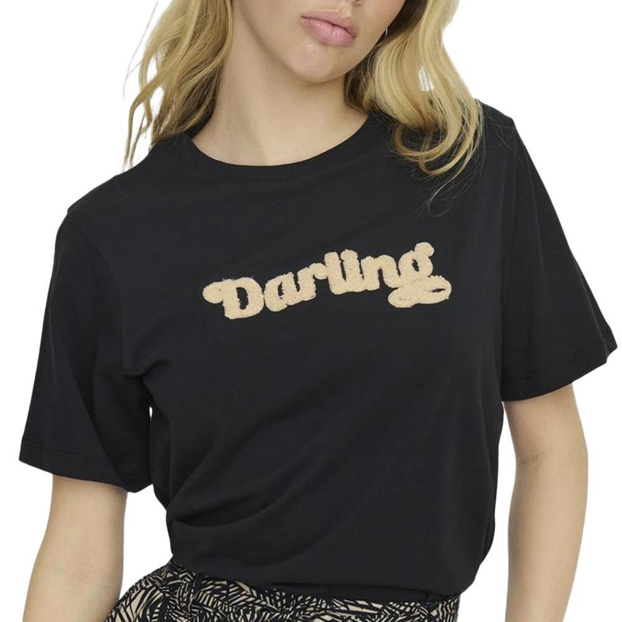 JACQUELINE DE YONG T-Shirt Noir Femme JDY Felisa Towel. Coloris disponibles : Noir