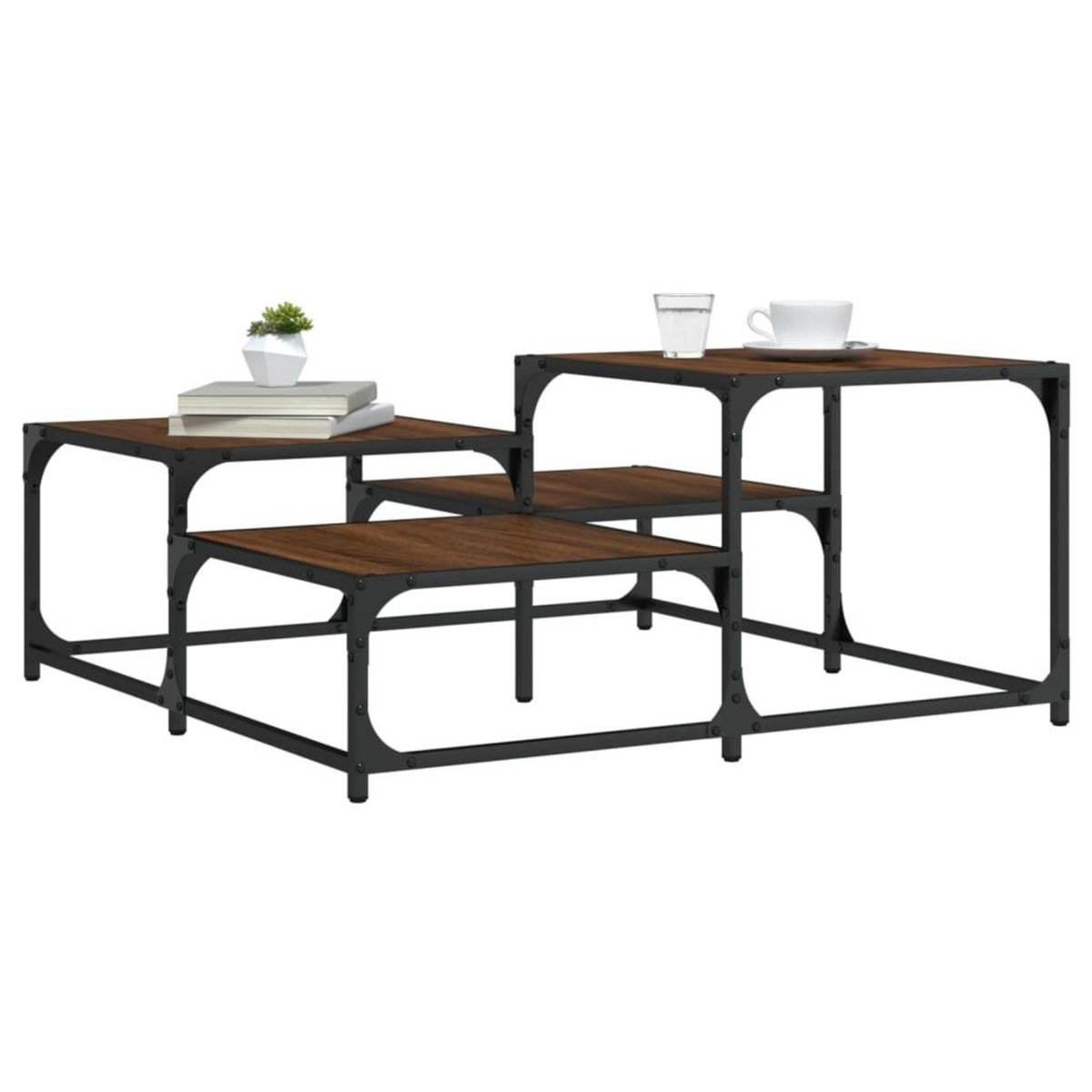 VIDAXL Table basse chene marron 87,5x87,5x40 cm bois d'ingenierie