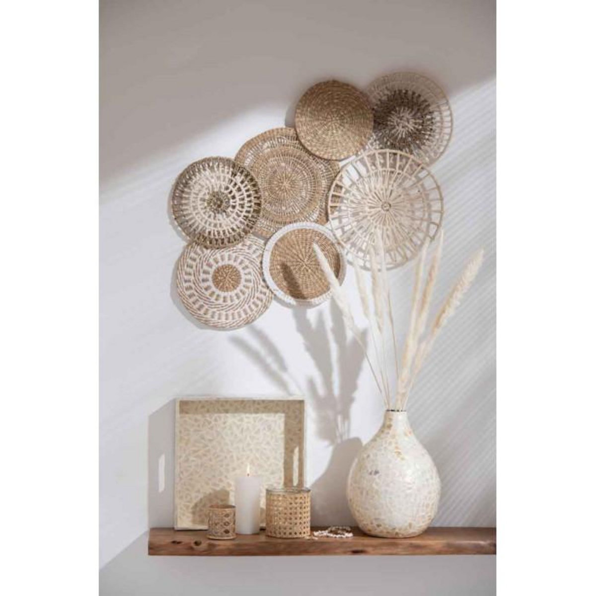 Paris Prix Vase Goutte Motif Mosaïque  Nuye  33cm Ivoire