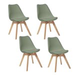 ATMOSPHERA Lot de 4 Chaises design scandinave Baya. Coloris disponibles : Blanc, Beige, Bleu, Gris, Noir, Jaune, Orange, Vert, Rose