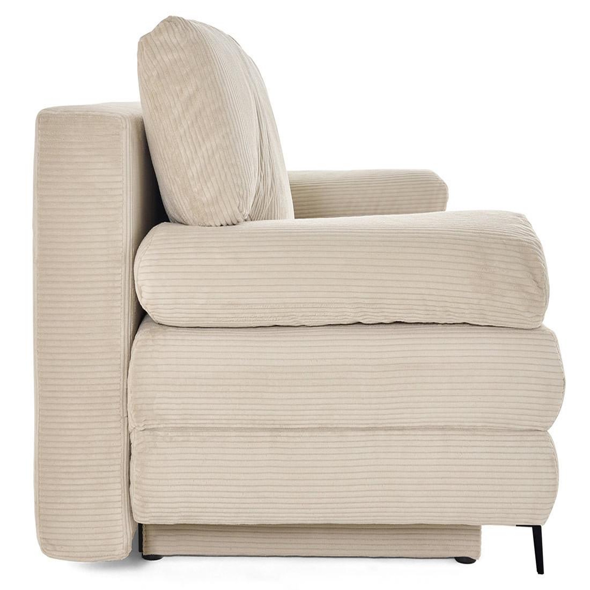 Voir la diapositive 5 : BEST MOBILIER Elton - canapé 3 places convertible avec coffre en velours côtelé