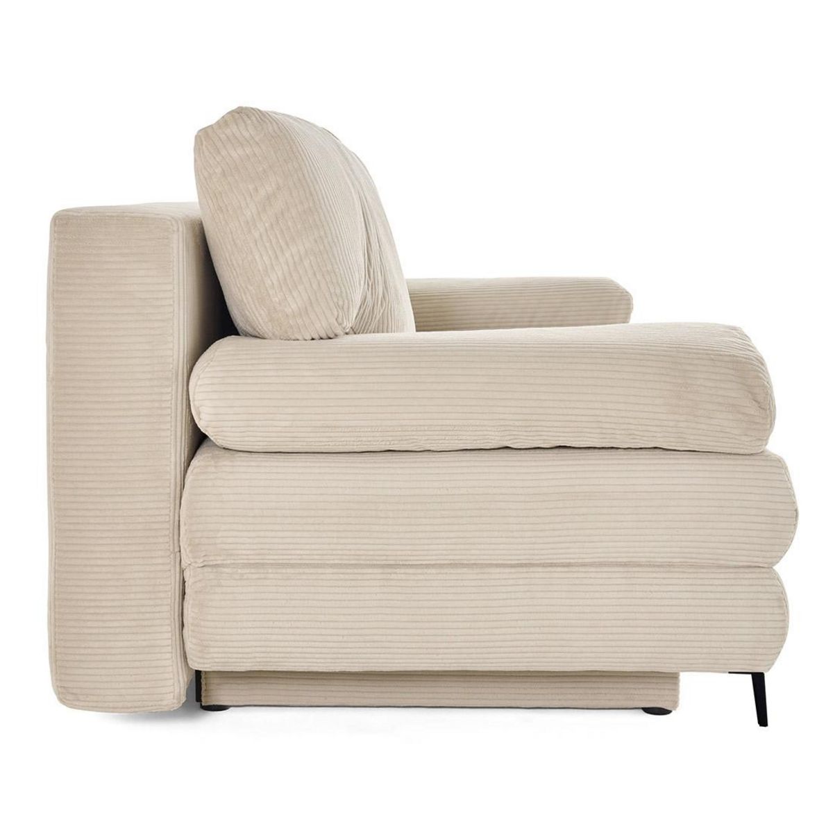 BEST MOBILIER Elton - canapé 3 places convertible avec coffre en velours côtelé