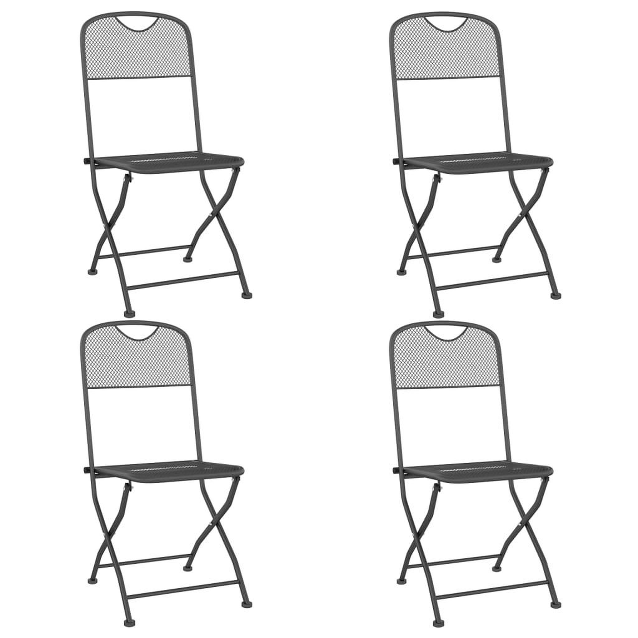 Voir la diapositive 3 : VIDAXL Ensemble a manger de jardin 5 pcs anthracite metal maille