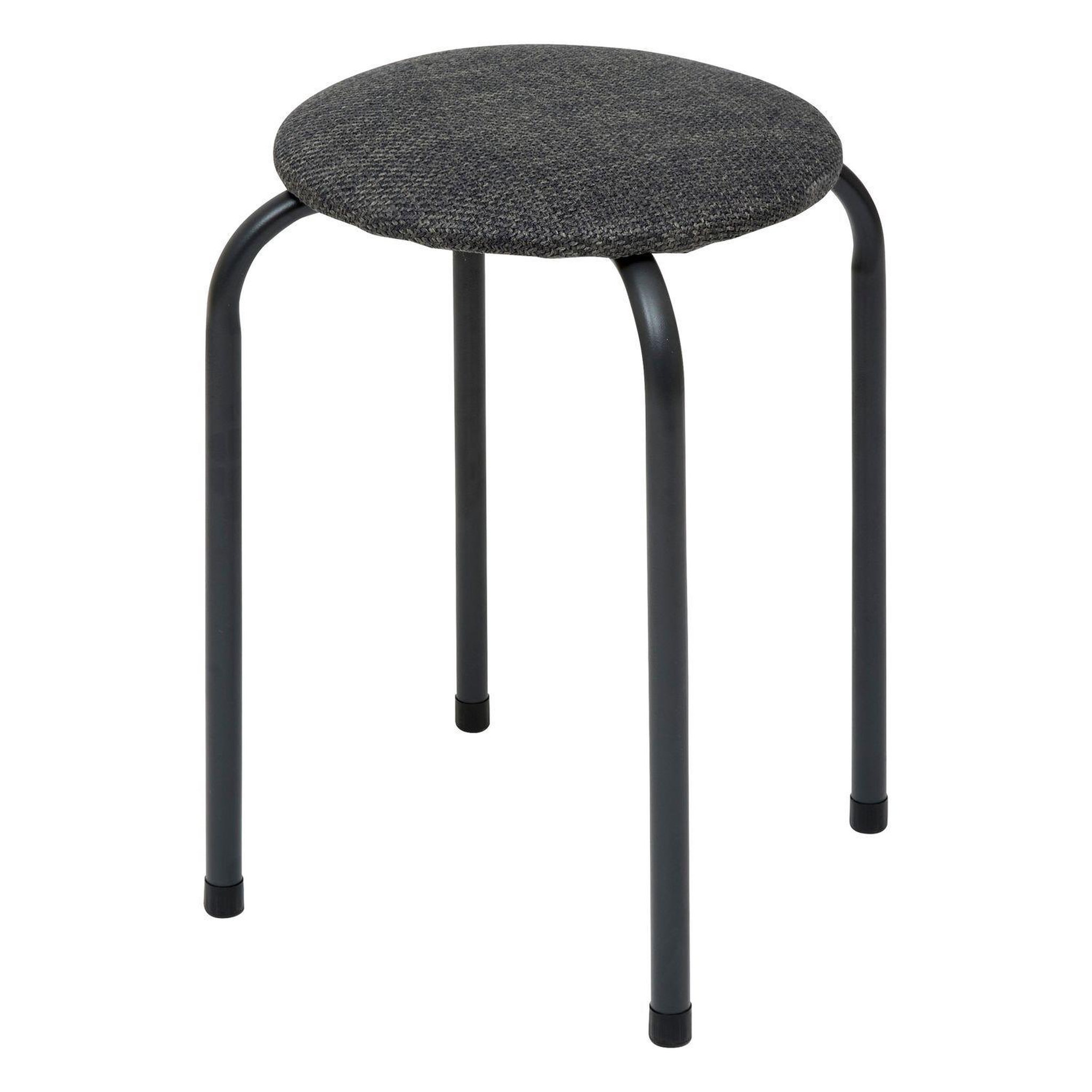 Voir la diapositive 3 : TOILINUX Lot de 2 tabourets d'appoint en métal et tissu chiné flexy