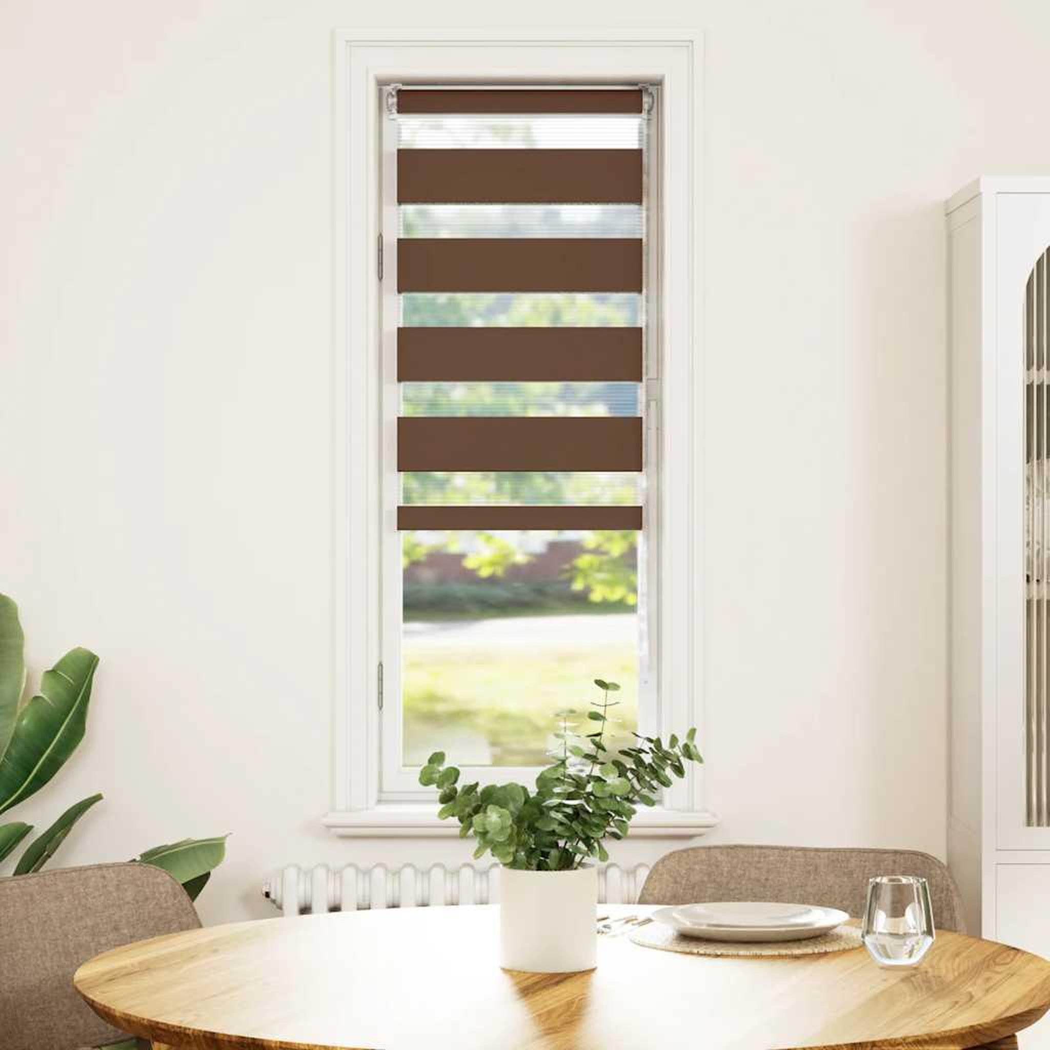 Voir la diapositive 2 : VIDAXL Store zebre marron 50x100 cm largeur du tissu 45,9 cm polyester