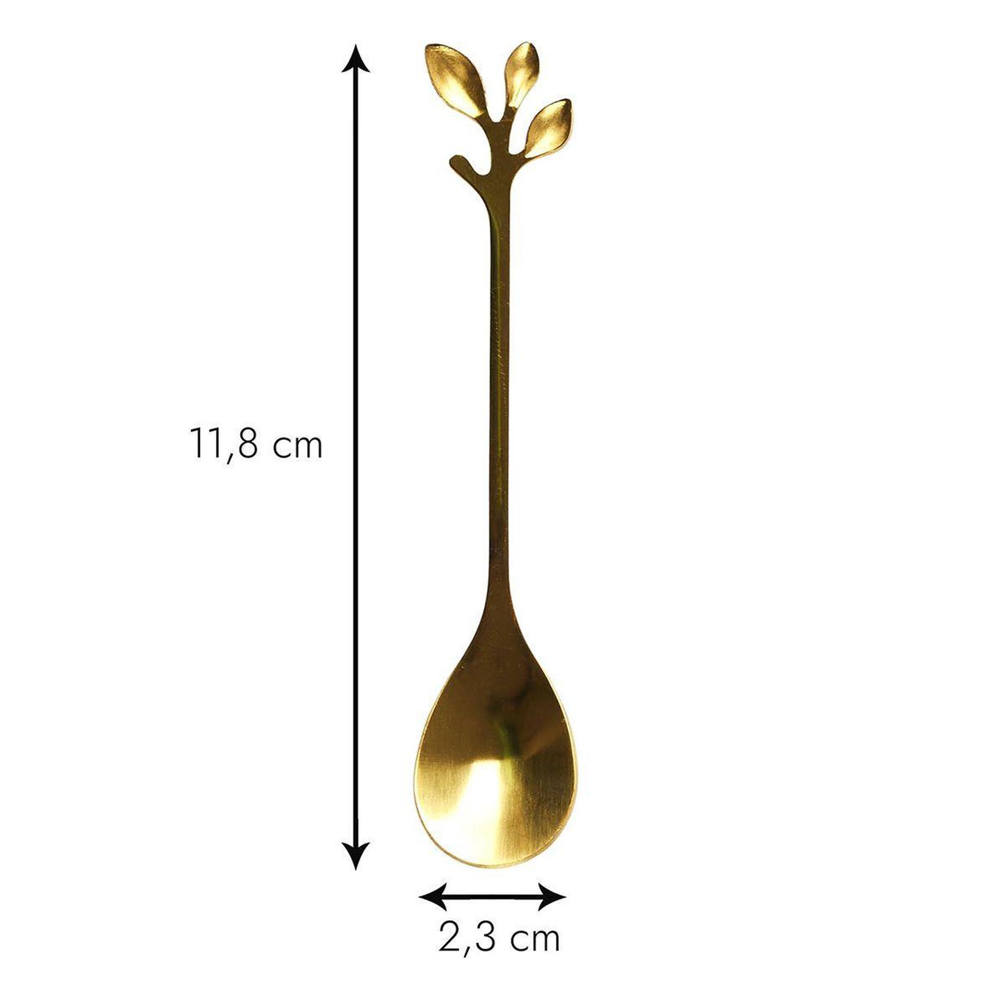 Voir la diapositive 2 : The Home Deco Factory Lot de 4 Cuillères à Café  Feuille  11cm Or