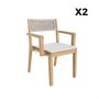 Voir la diapositive 6 : SWEEEK Table de jardin extensible bois d'acacia + 10 assises PALENA et GALENA 275 x 100 x 75 cm naturel et beige