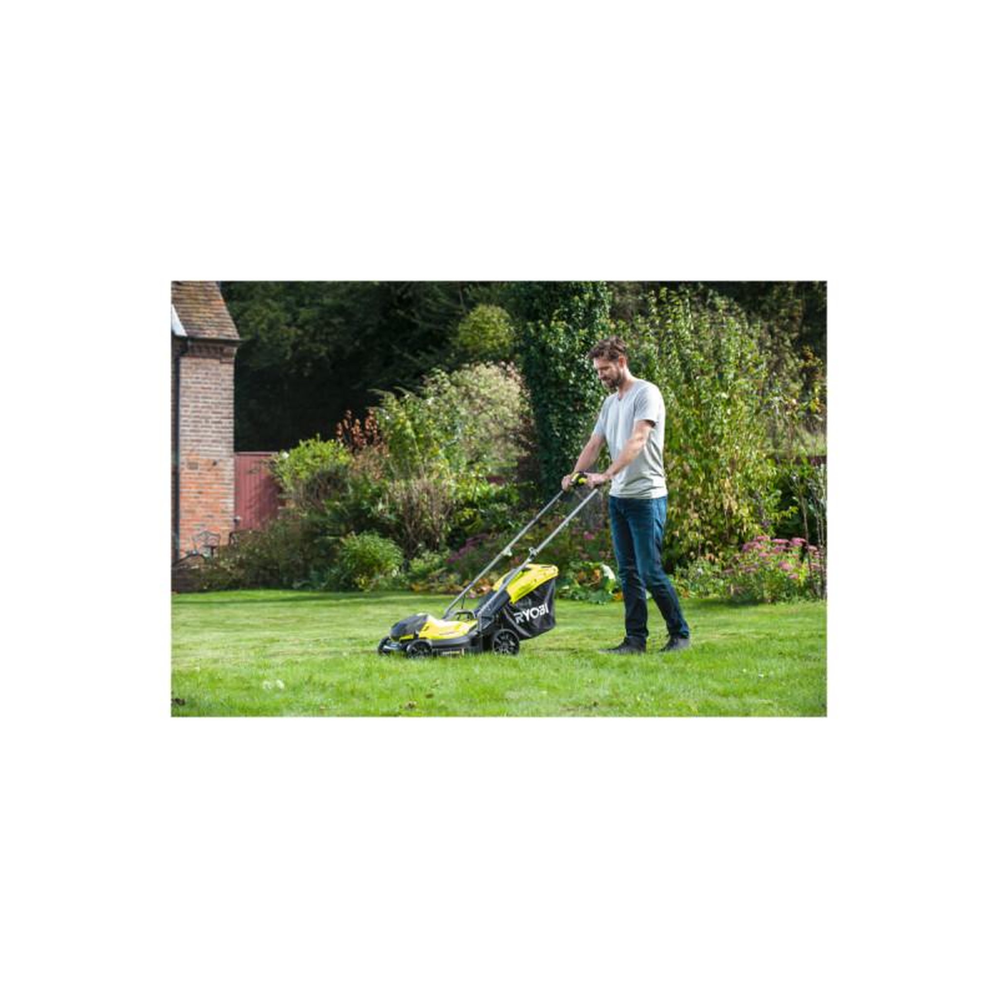 Voir la diapositive 2 : Ryobi Tondeuse poussée RYOBI - RLM18X33B40 - 18V One+ - coupe 33cm - 1 batterie 4.0Ah - 1 chargeur