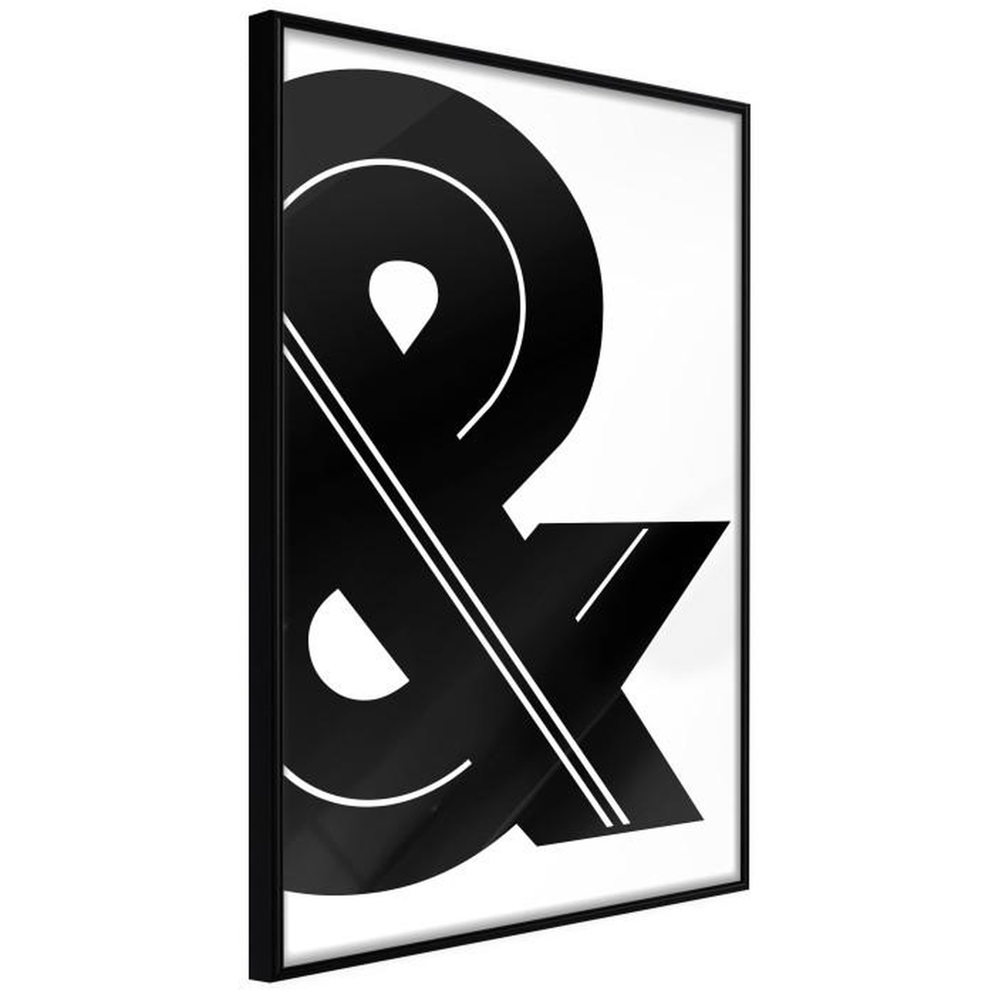 Paris Prix Affiche Murale Encadrée  Ampersand Black and White. Coloris disponibles : Noir, Jaune