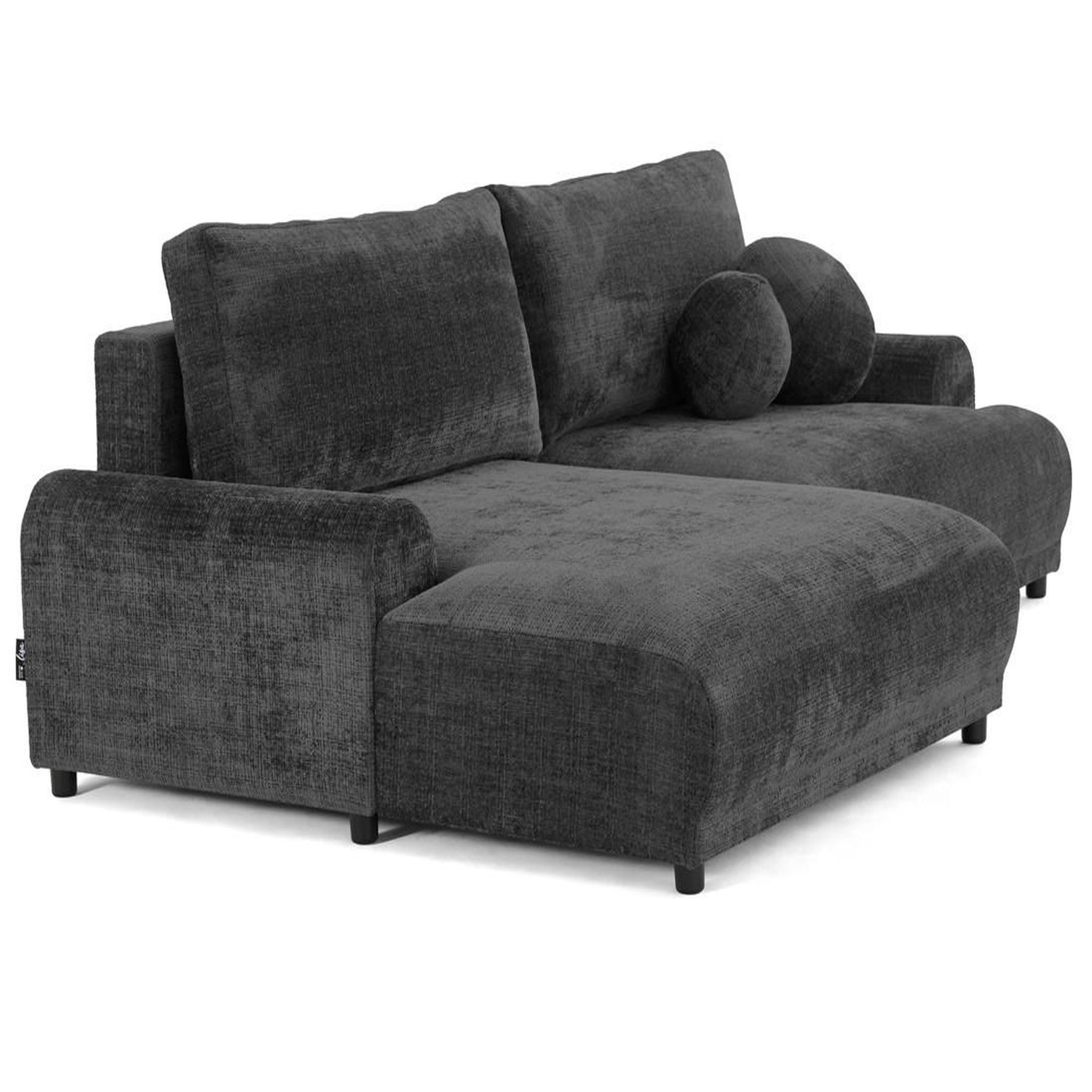 Voir la diapositive 5 : LISA DESIGN Nelly - canapé d'angle gauche 4 places convertible avec coffre en velours texturé