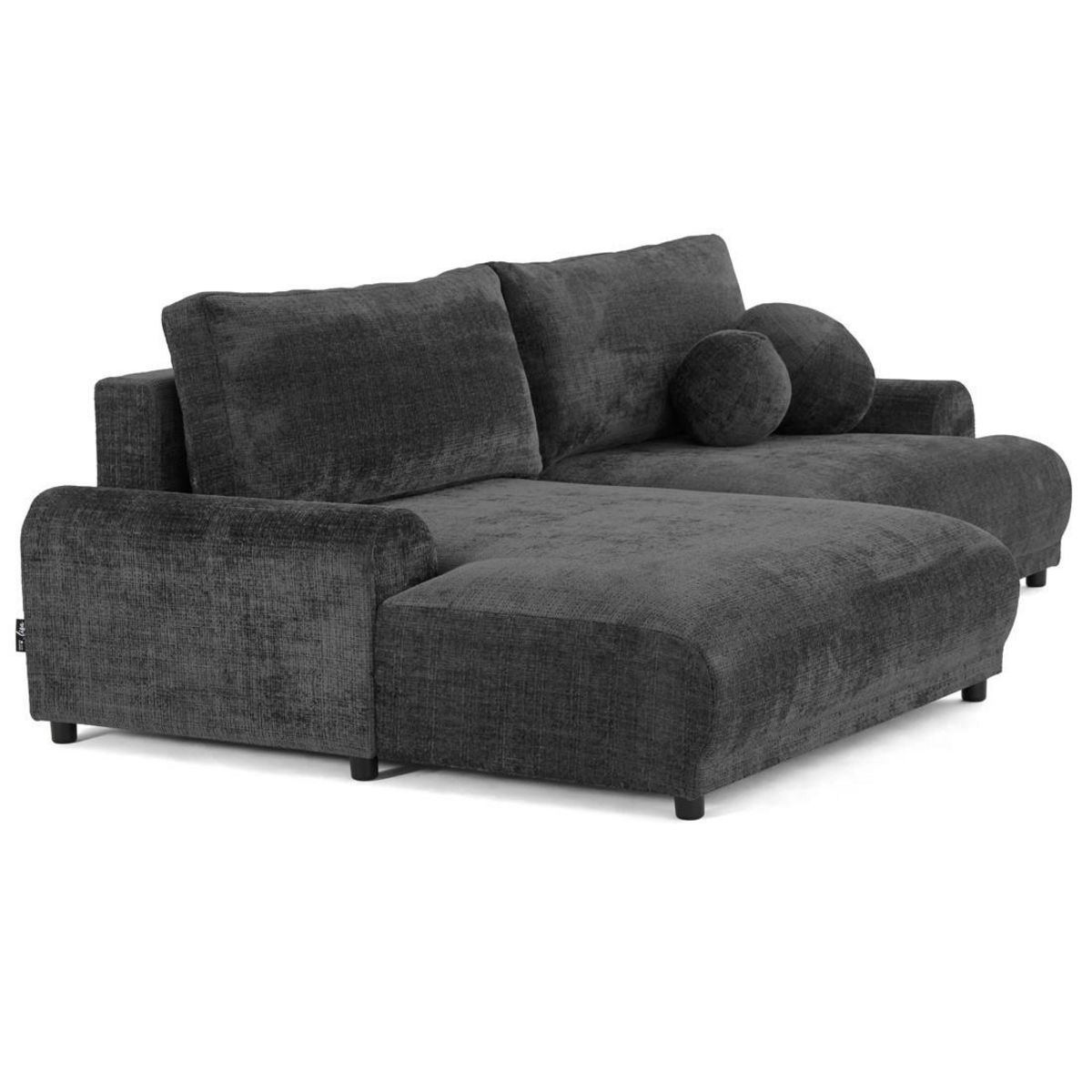 LISA DESIGN Nelly - canapé d'angle gauche 4 places convertible avec coffre en velours texturé