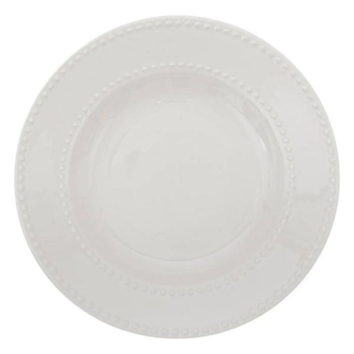 SECRET DE GOURMET Lot de 6 Assiettes Creuses  Perle  22cm Blanc