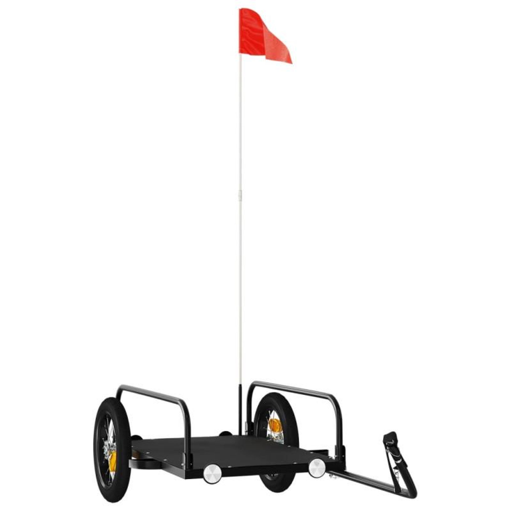 Voir la diapositive 2 : VIDAXL Remorque de vélo noir 122x53x31 cm fer