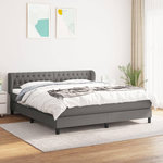 VIDAXL Sommier a lattes de lit avec matelas Gris fonce 180x200cm Tissu