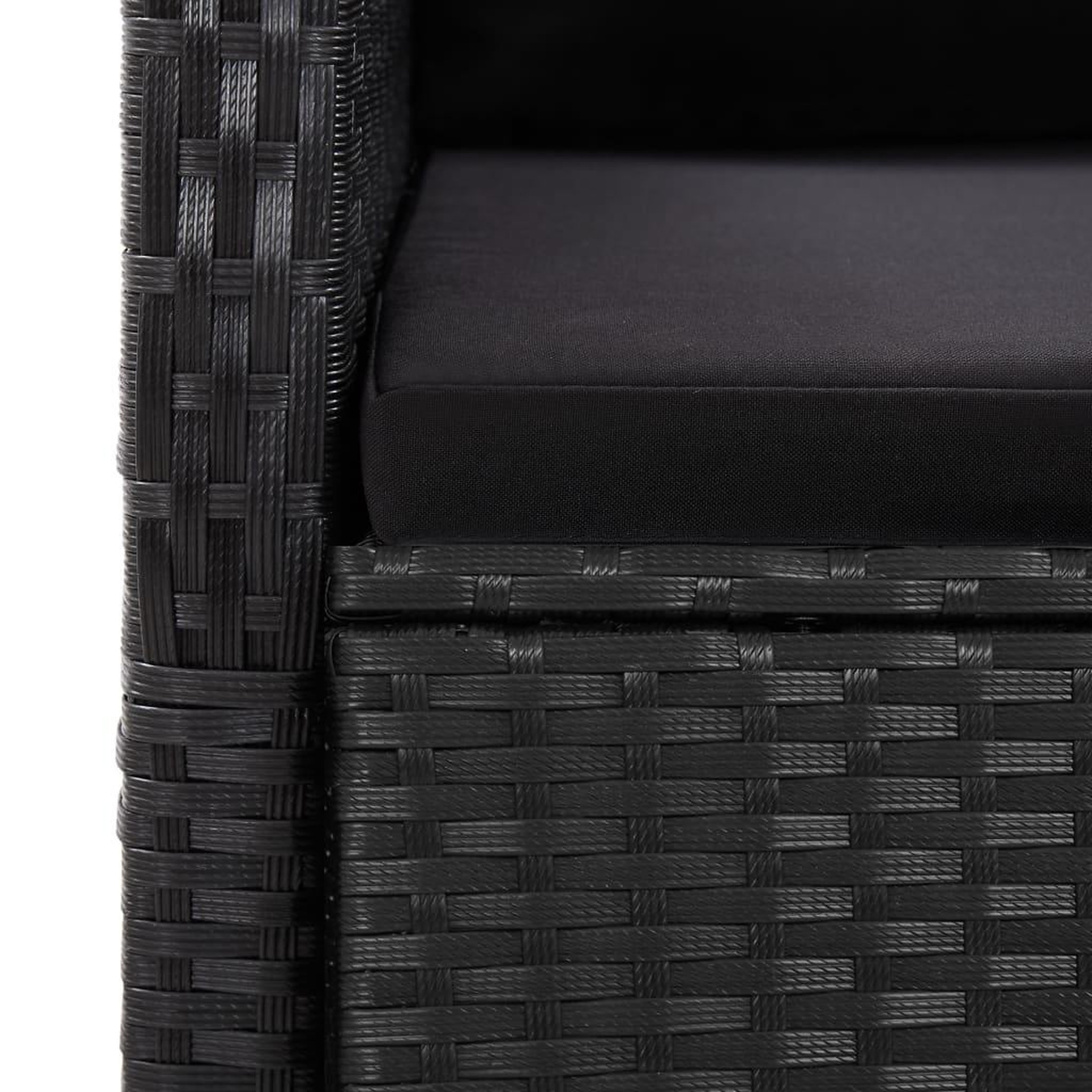 Voir la diapositive 5 : VIDAXL Ensemble a manger de jardin 9pcs coussins noir resine tressee