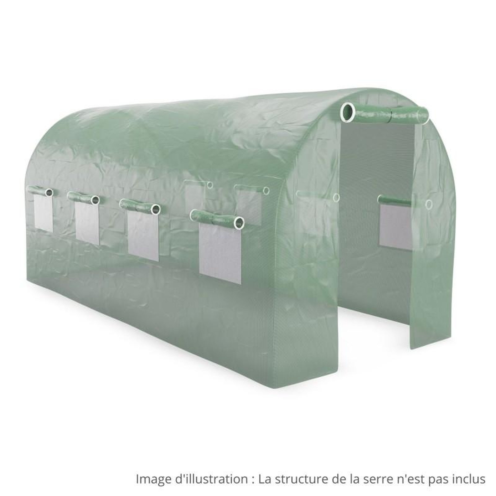 Voir la diapositive 1 : EUROSPEN Bâche armée pour serre de jardin tunnel 9m2 Green Roof