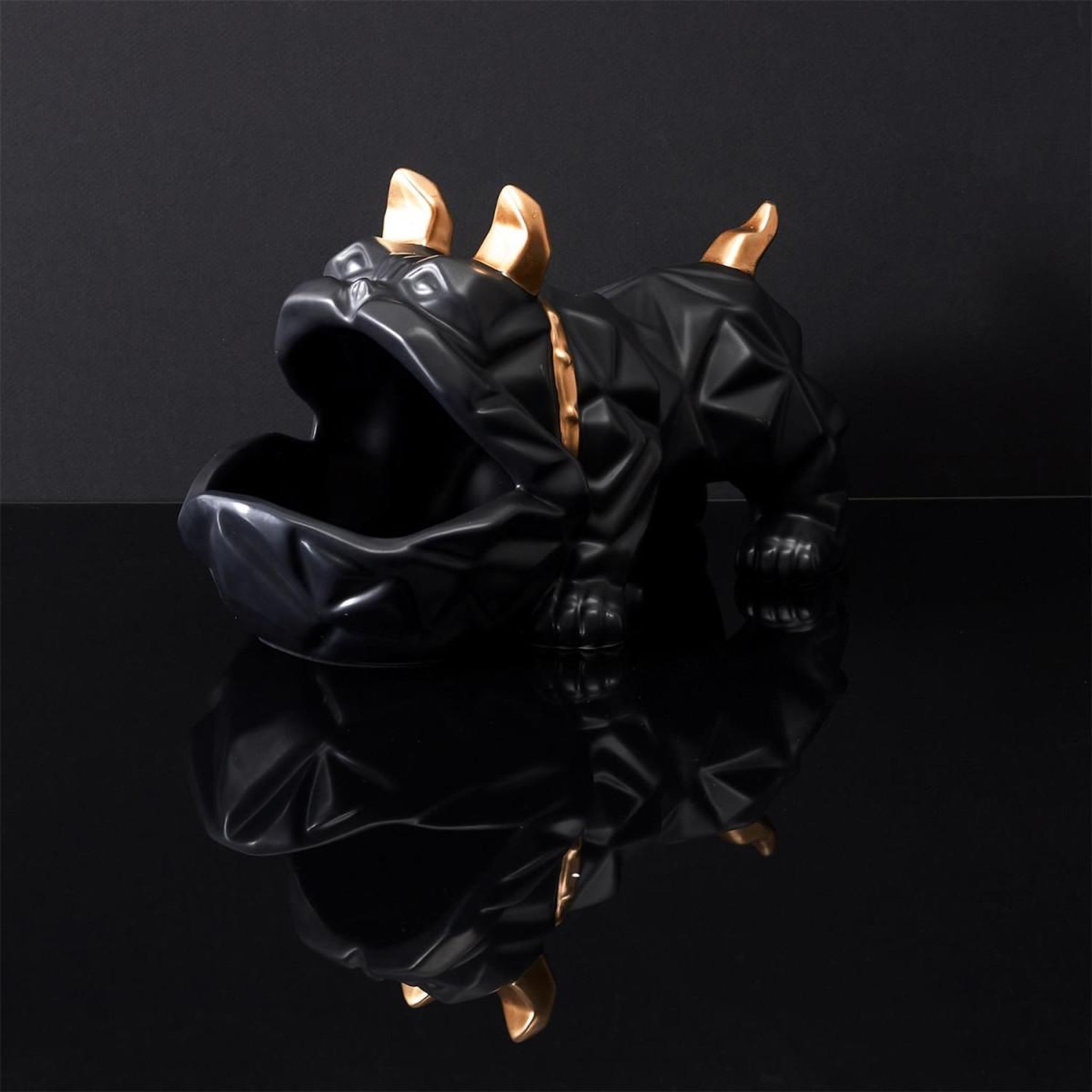 Voir la diapositive 5 : The Home Deco Factory Statuette & vide-poche  bulldog  30cm noir