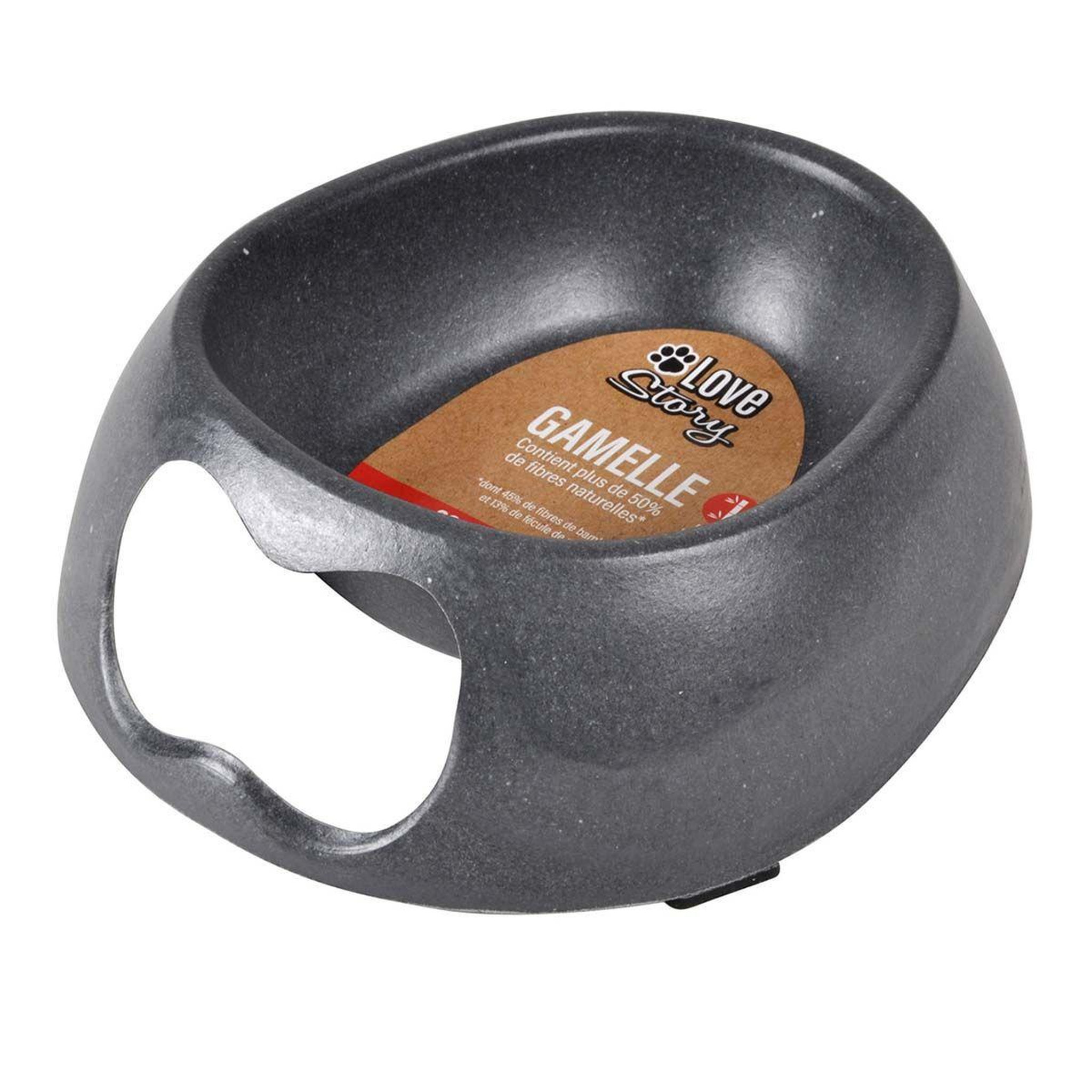 Voir la diapositive 2 : HOMEA Gamelle pour chien & chat  bambou  16cm anthracite