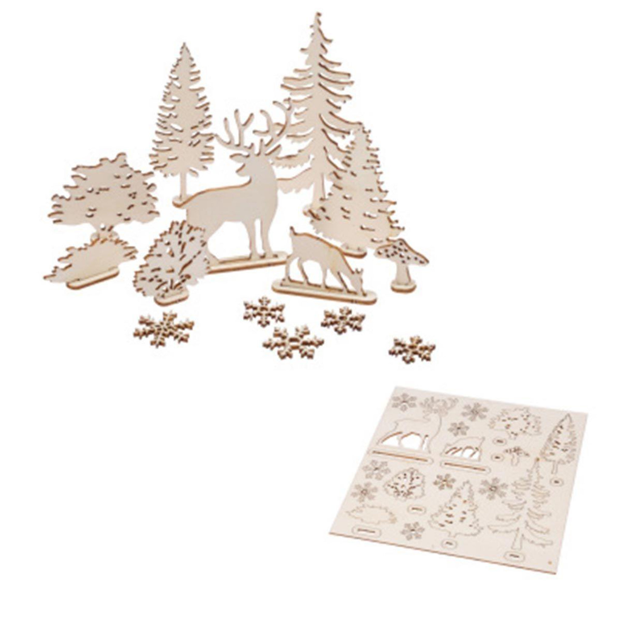 ARTDESIGN Kit scènes de noël 3d  sapin  11cm naturel
