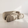Voir la diapositive 3 : BEST MOBILIER Yulin - canapé d'angle droit 4 places convertible avec coffre en tissu bouclette