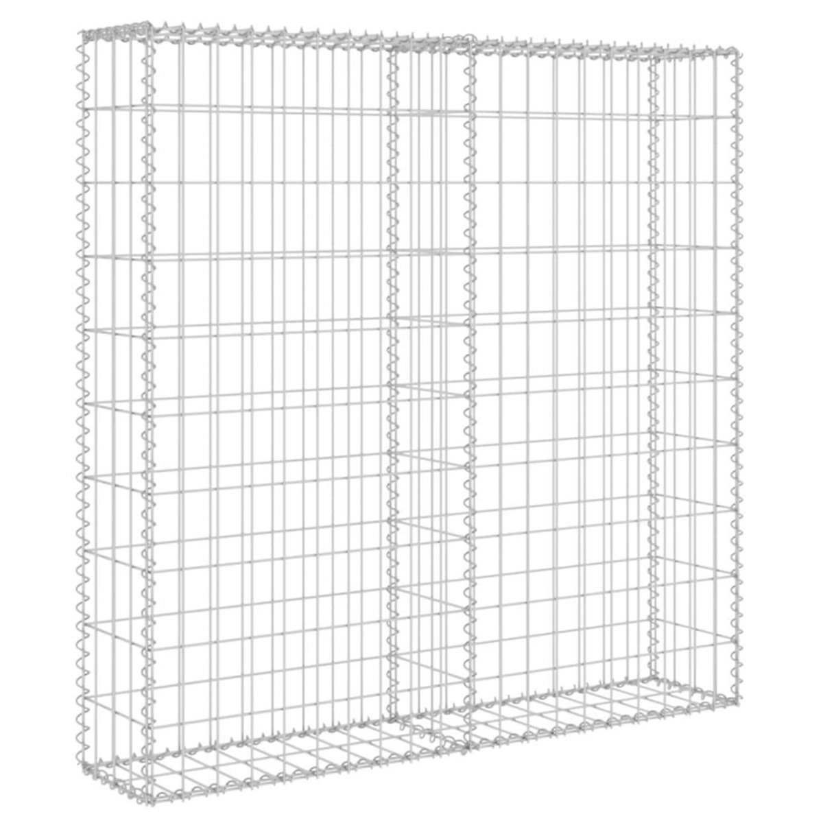 VIDAXL Mur a gabion avec couvercles Acier galvanise 80x20x100 cm