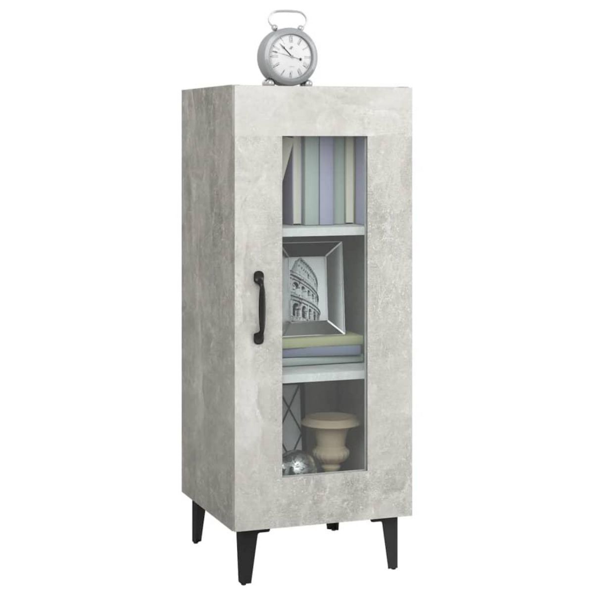 VIDAXL Buffet Gris beton 34,5x34x90 cm Bois d'ingenierie