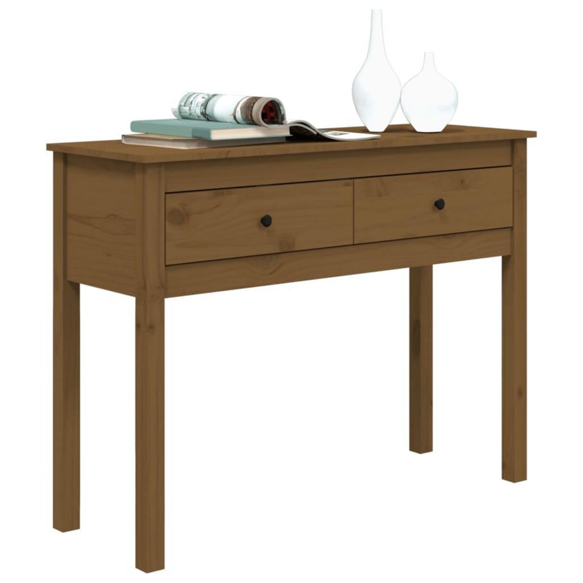 VIDAXL Table console Marron miel 100x35x75 cm Bois massif de pin