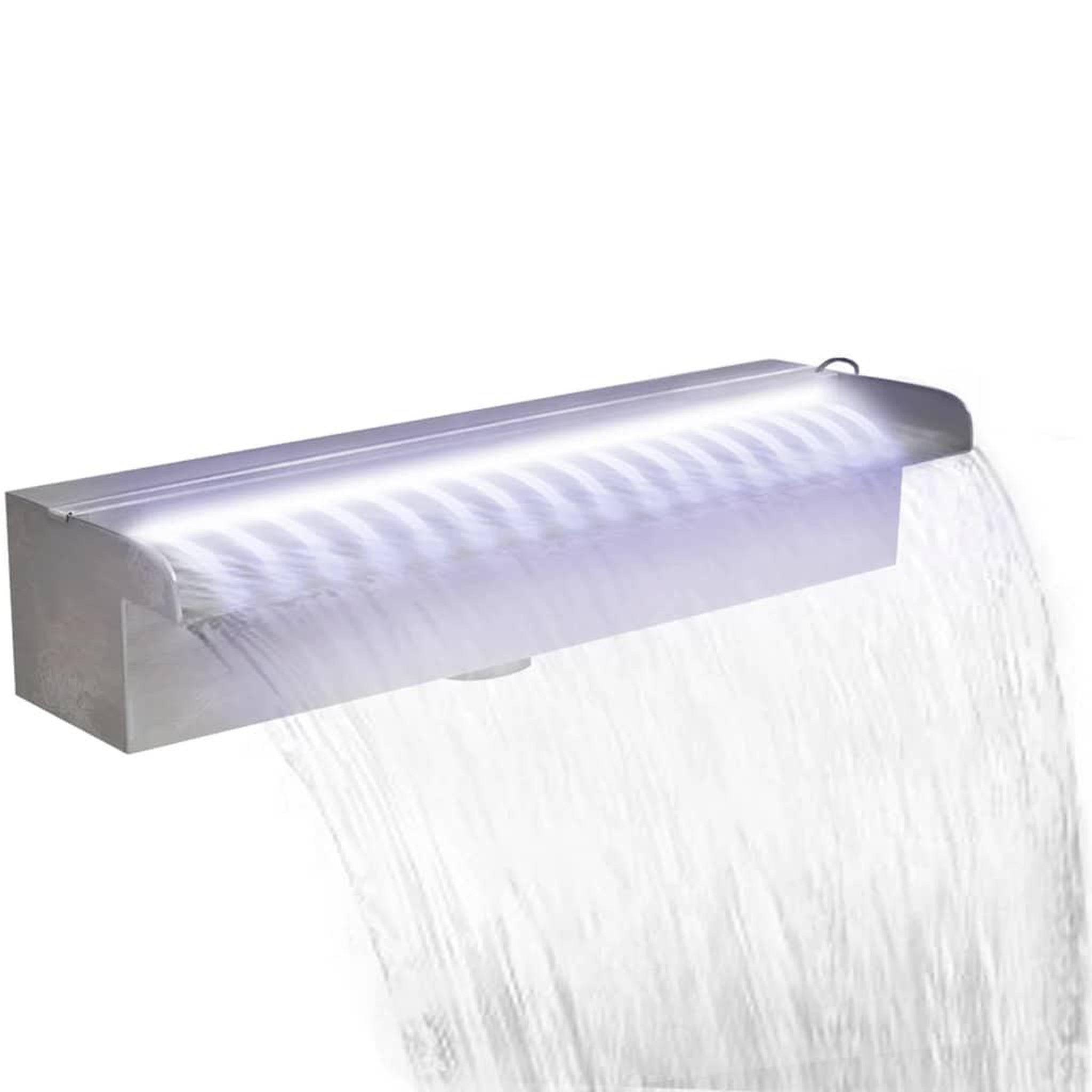 Voir la diapositive 2 : VIDAXL Lame d'eau rectangulaire a LED 45 cm en acier inoxydable pour piscine