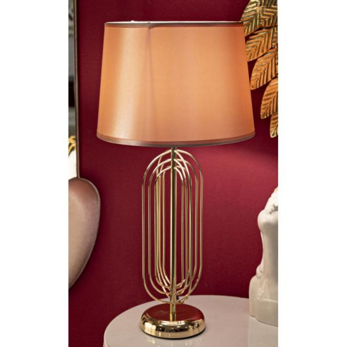 Paris Prix Lampe à Poser Design en Métal  Krista  55cm Rose & Or