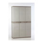 Voir la diapositive 1 : PLASTIKEN TITANIUM PLASTIKEN Armoire 3 portes avec etageres + penderie l105 x p44 x h176 cm Beige et Taupe Gamme TITANIUM  Interieur/Exter