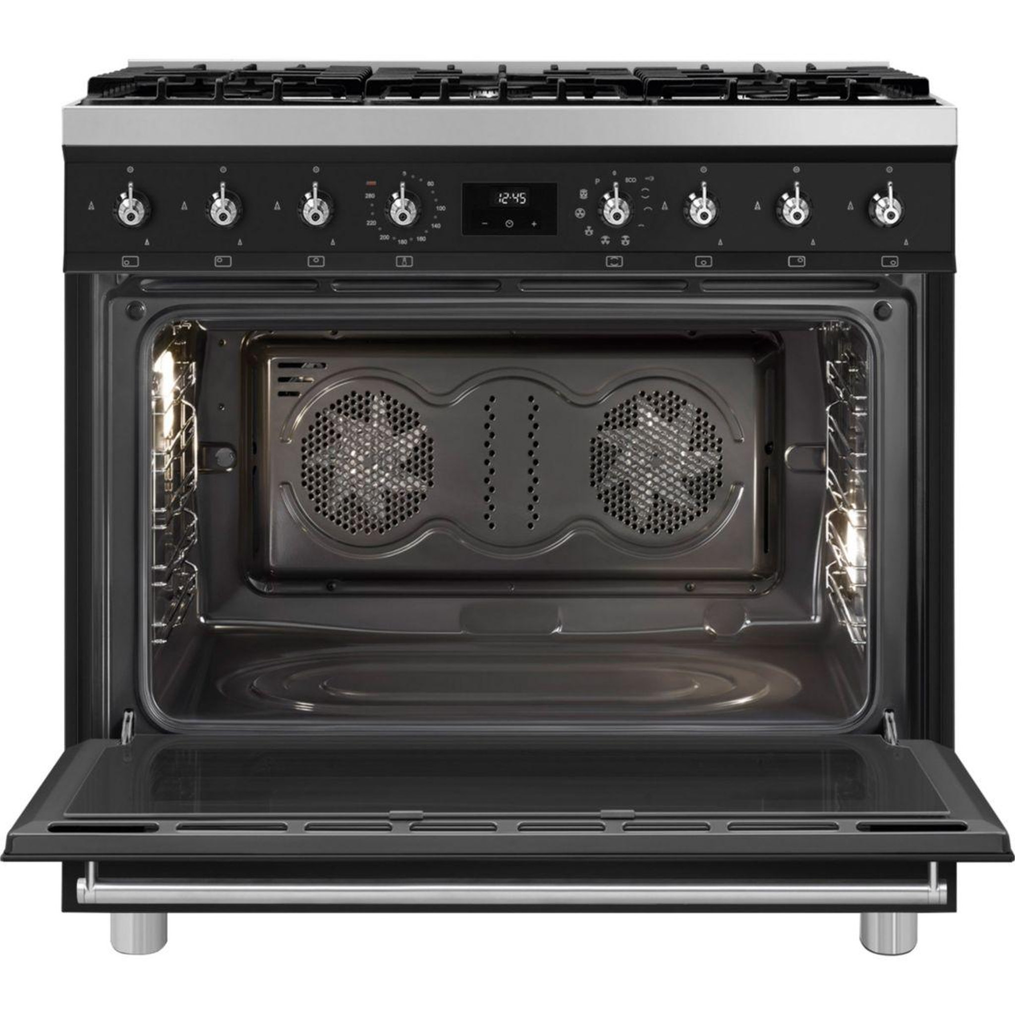 Voir la diapositive 2 : SMEG Piano de cuisson gaz c9gpmb2