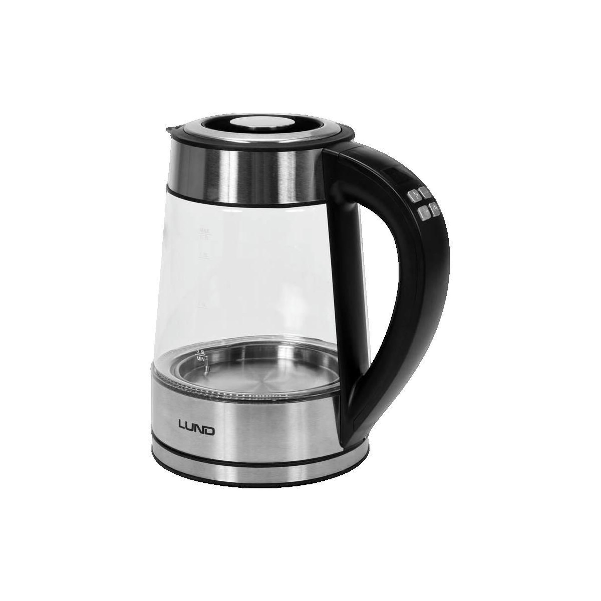 Voir la diapositive 2 : Lund Bouilloire électrique Lund 68173 en verre borosilicaté