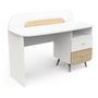 Voir la diapositive 4 : Bureau enfant 2 tiroirs 1 niche L98cm blanc LINIA