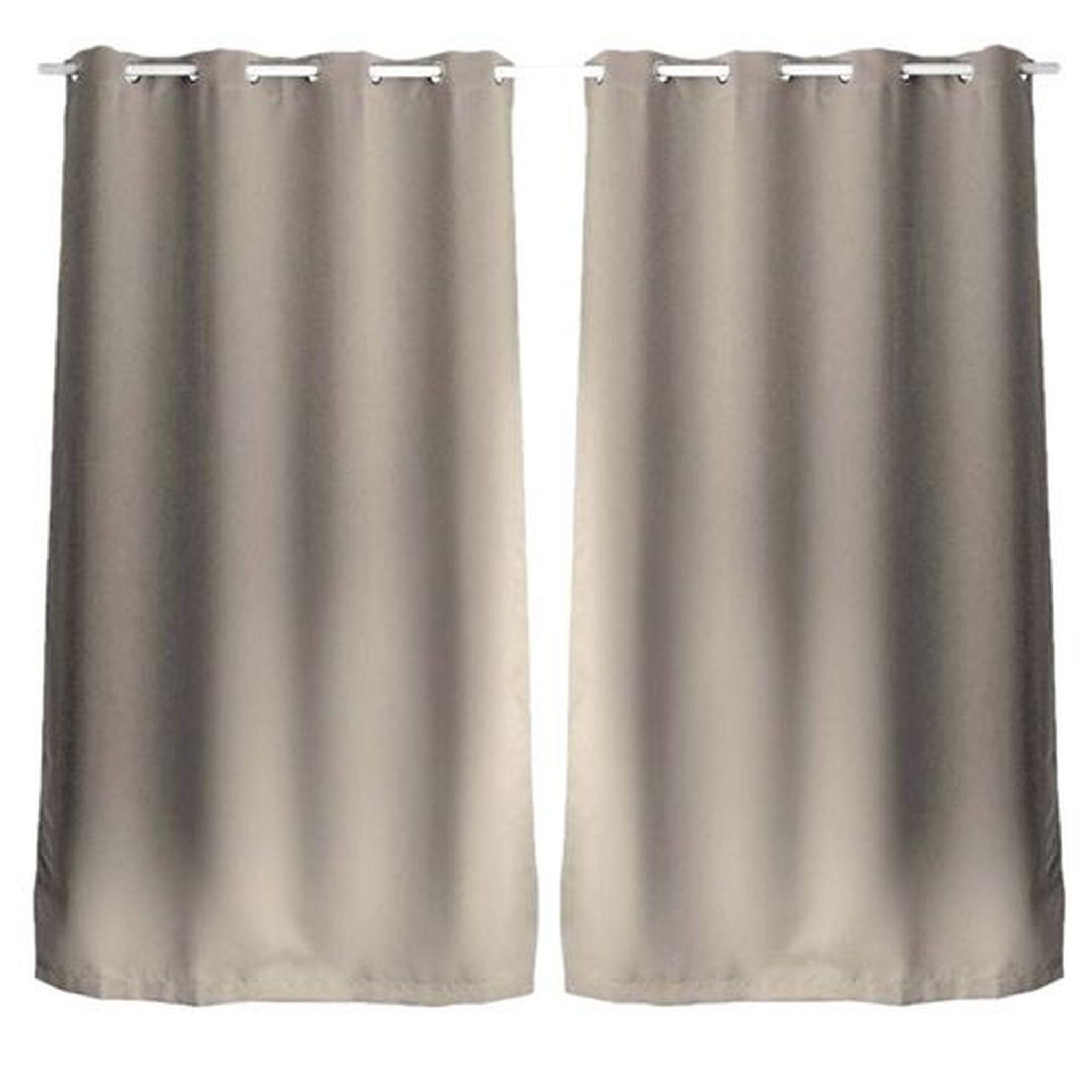 TOILINUX Lot de 2 Rideaux unis occultants avec œillets. Coloris disponibles : Gris, Jaune, Blanc, Noir, Bleu, Marron, Rouge