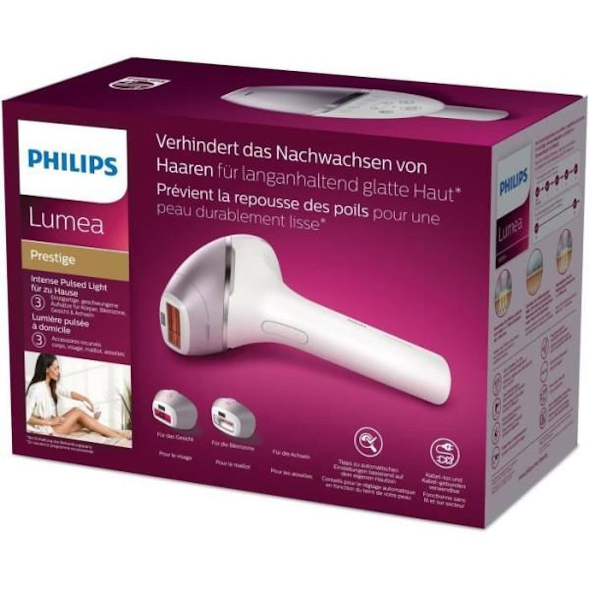 Philips Epilateur à lumière pulsée & laser blanc/gris - BRI940/00