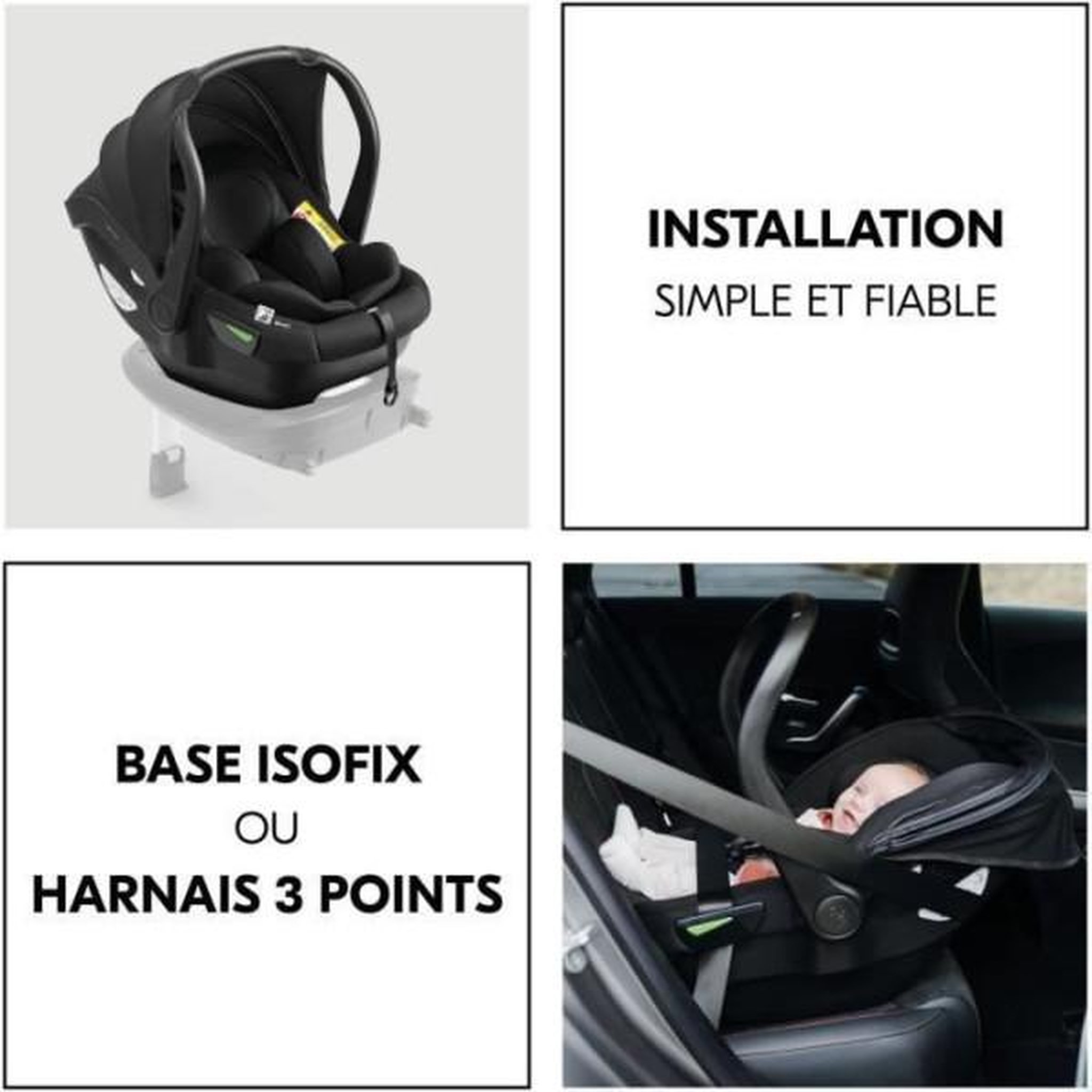 Voir la diapositive 5 : HAUCK Siege Auto  - HAUCK - DRIVE N CARE - Groupe 0+ - I-Size - Réducteur - Noir
