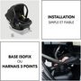 Voir la diapositive 5 : HAUCK Siege Auto  - HAUCK - DRIVE N CARE - Groupe 0+ - I-Size - Réducteur - Noir