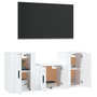 Voir la diapositive 3 : VIDAXL Ensemble de meubles TV 3 pcs Blanc Bois d'ingenierie