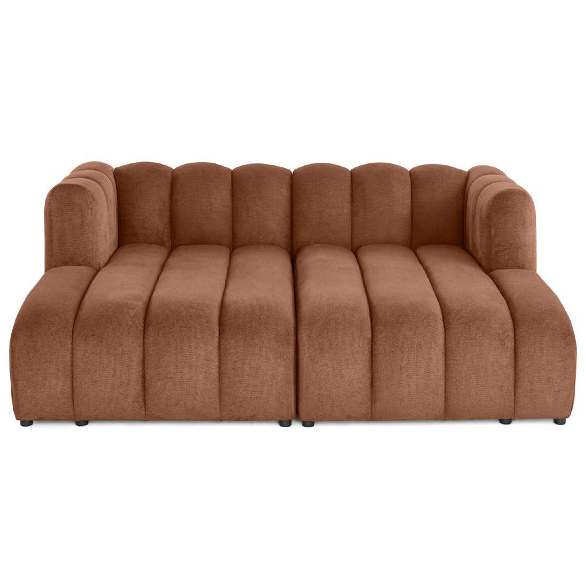 Voir la diapositive 1 : BEST MOBILIER Debbie - canapé modulable droit 3 places avec double méridienne - assise profonde - en tissu texturé