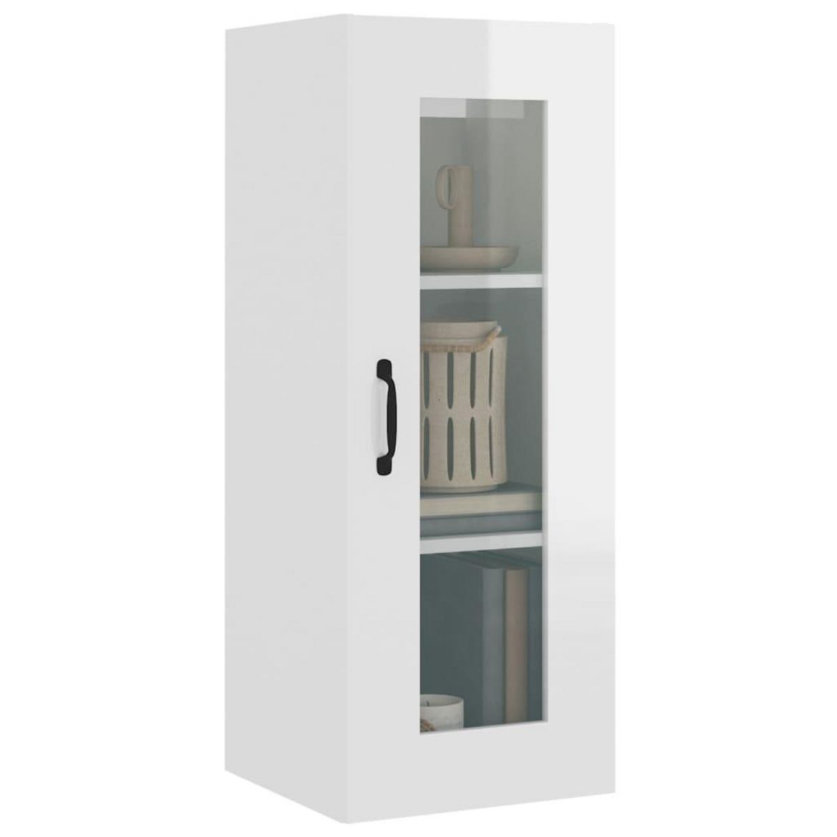 VIDAXL Armoire murale suspendue Blanc brillant 34,5x34x90 cm
