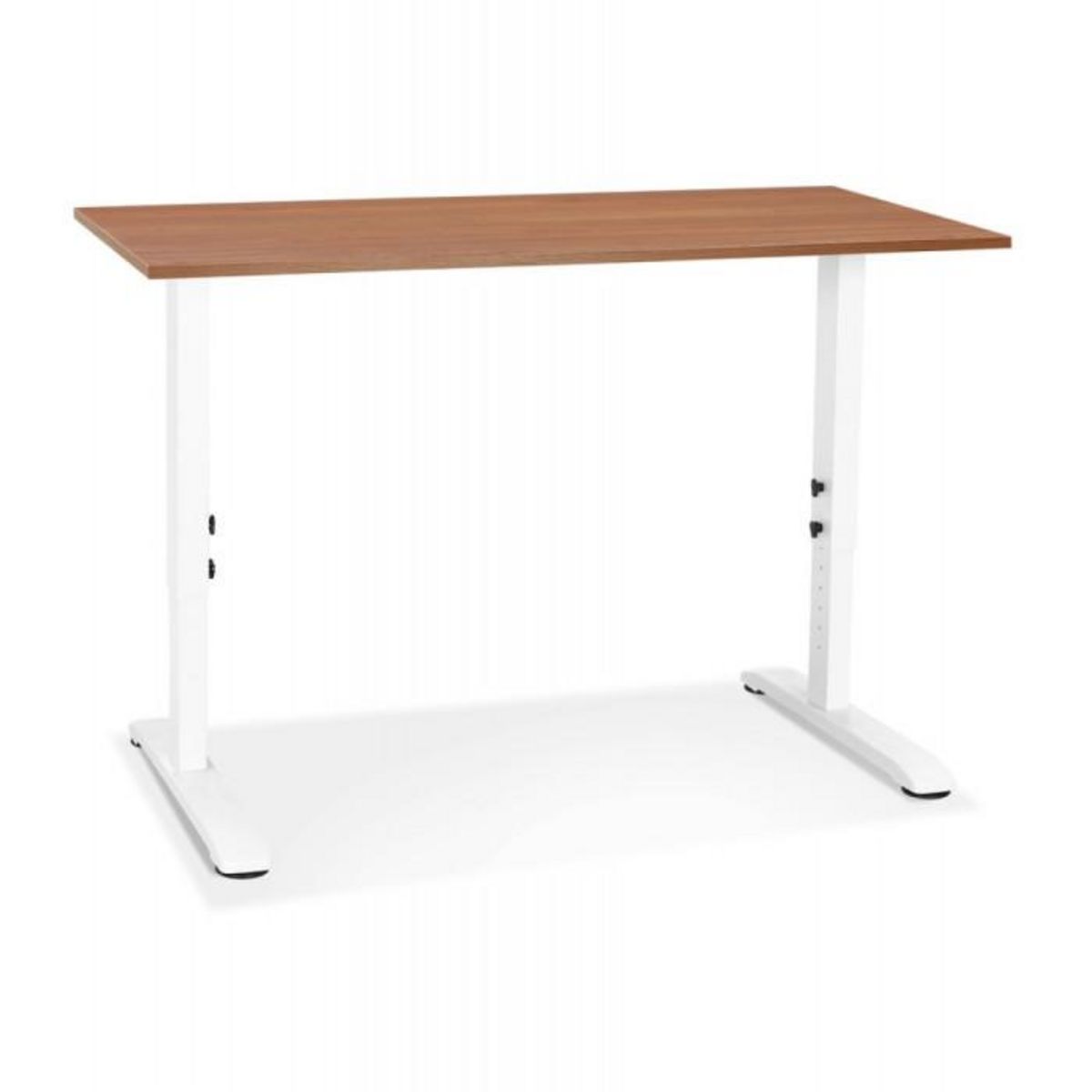 Paris Prix Bureau Hauteur Réglable  Mathew  140cm Blanc & Noyer