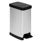 FIVE Poubelle à Pédale  Slim  40L Argent