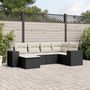 Voir la diapositive 1 : VIDAXL Salon de jardin 6 pcs avec coussins noir resine tressee