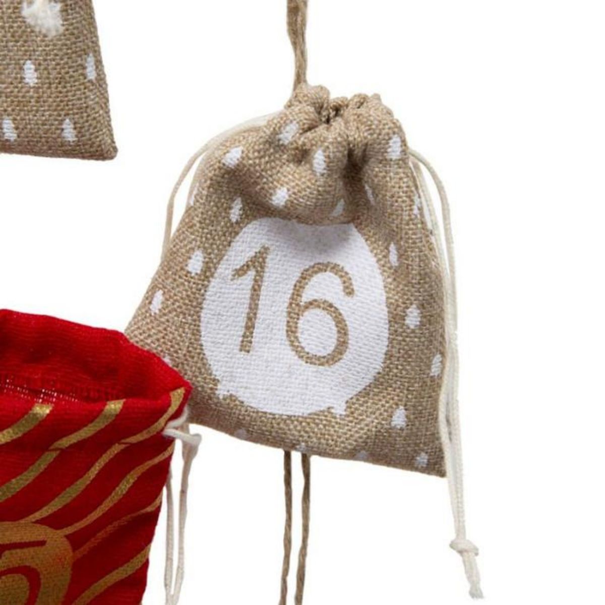 FEERIC LIGHT & CHRISTMAS Décoration de Noël Calendrier  Vintage  60cm Beige