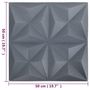 Voir la diapositive 6 : VIDAXL Panneaux muraux 3D 24 pcs 50x50 cm gris origami 6 m^2