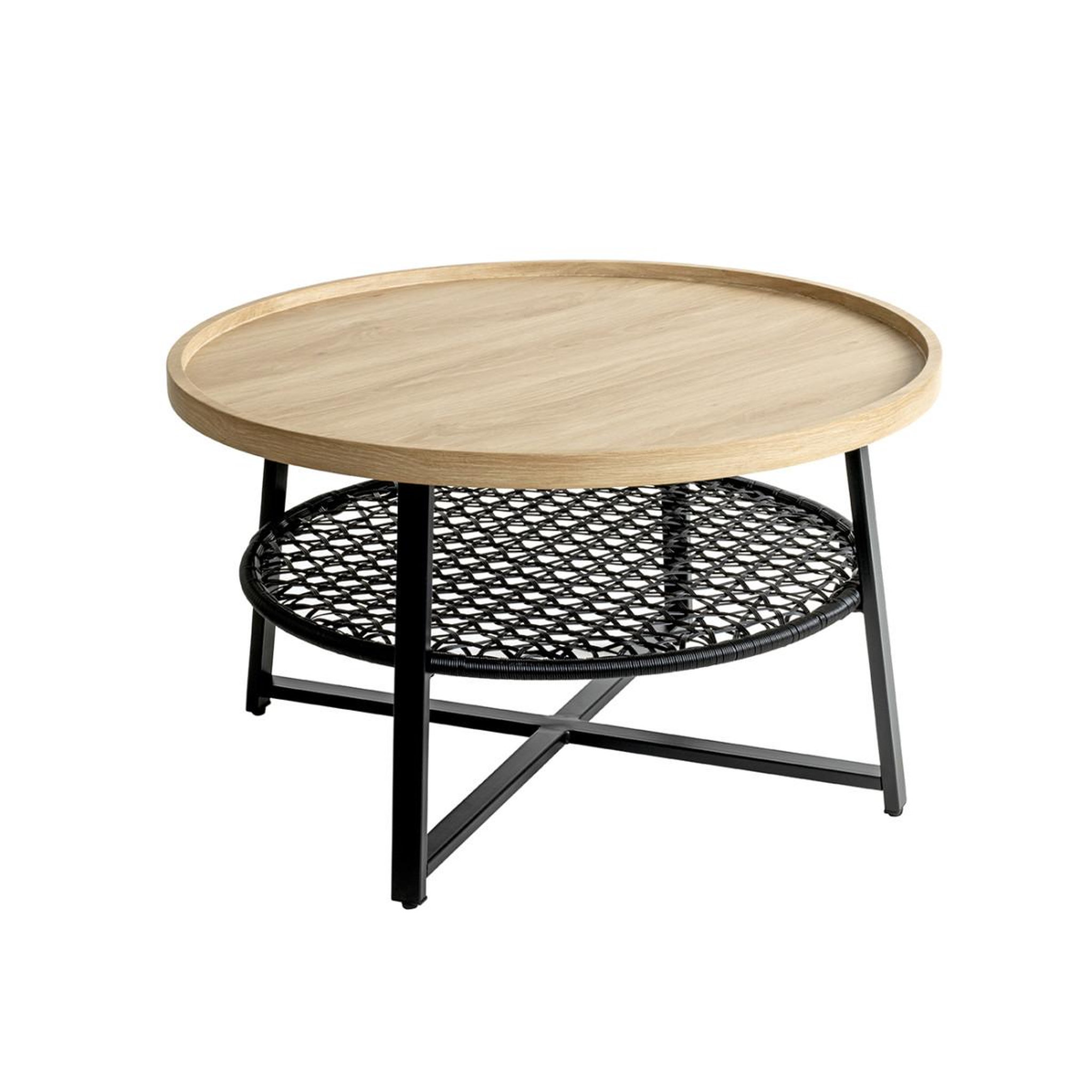 Paris Prix Table basse avec étagère  columbia  75cm chêne & noir
